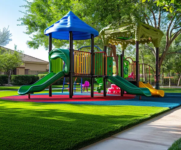 Artificial Grass Installation For A Playground