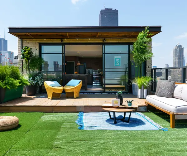 Artificial Grass Installation For A Rooftop Garden