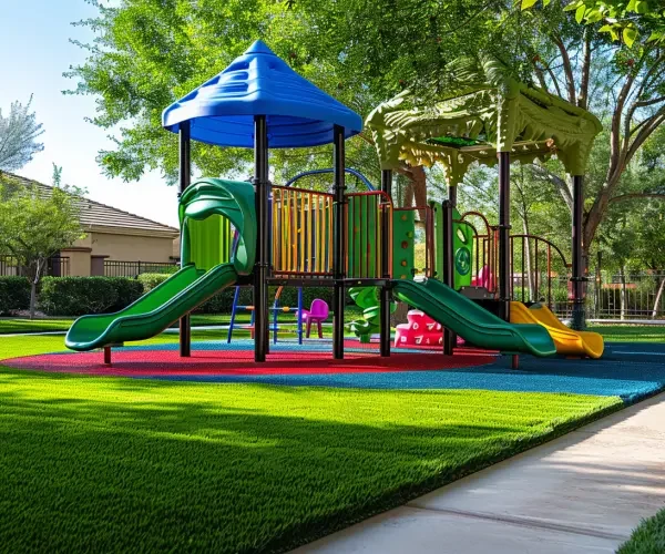 Artificial Grass Installation For A Playground