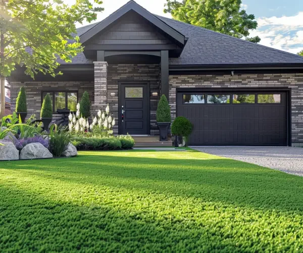 Transformed Front Yard With Low-Maintenance Artificial Grass